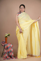 Classic Maroon Pure Cotton Saree with Matching Blouse Piece